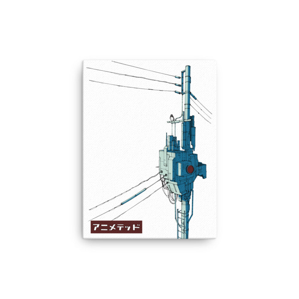 Powerline Color 電柱 (Canvas 12x16)
