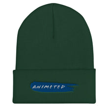 Load image into Gallery viewer, Spruce Cuffed Beanie with Animeted Brand&#39;s blue paintbrush logo.

